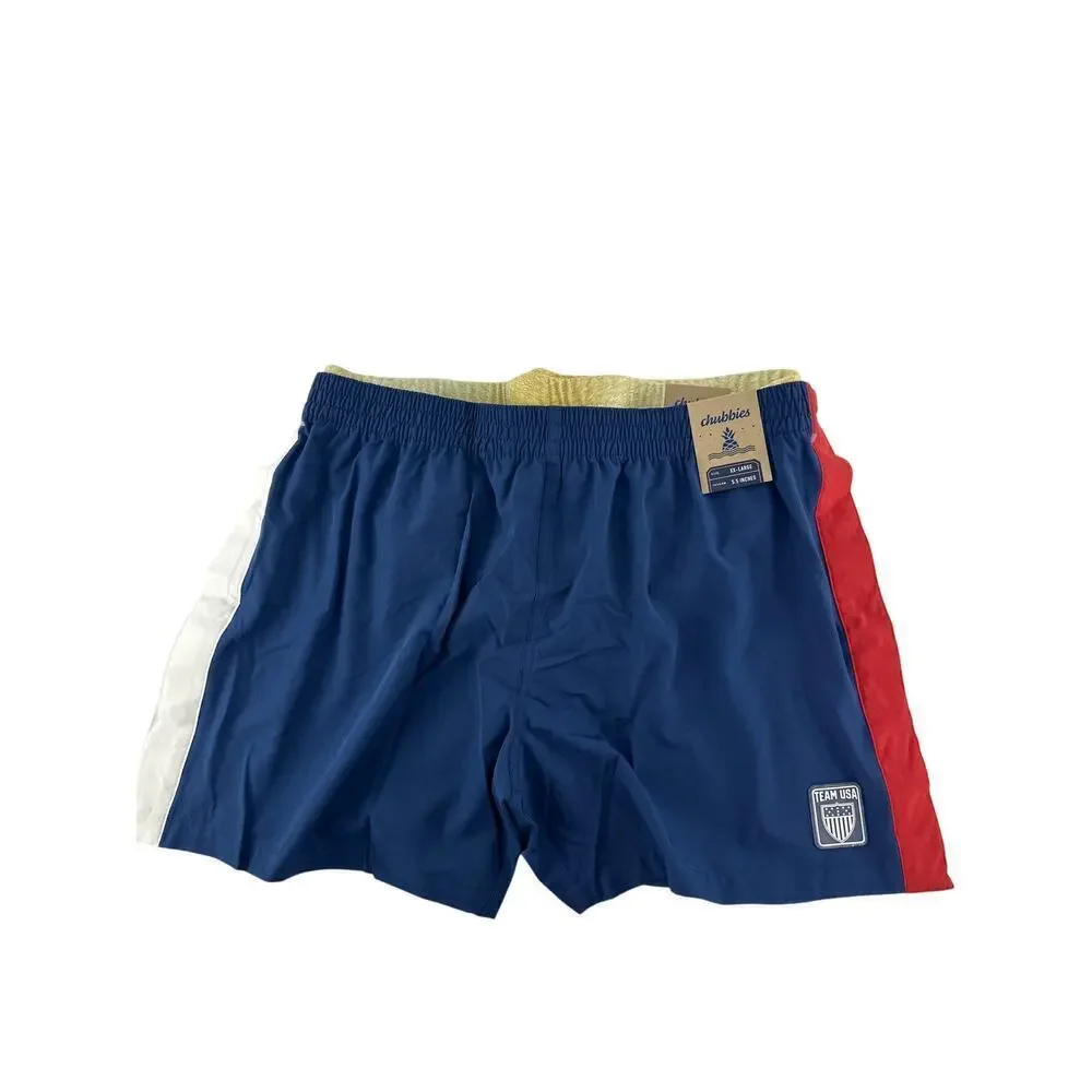 Chubbies Navy The Hidden Golds Tear-Away Swim Trunk Size XXL